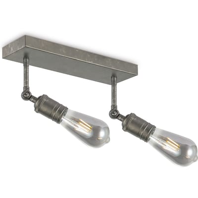 Home Sweet Home - Industriële LED Opbouwspot Spy - Antraciet - 30/15/20.7cm - 2 lichts plafondspot - Dimbaar - inclusief LED lichtbron - E27