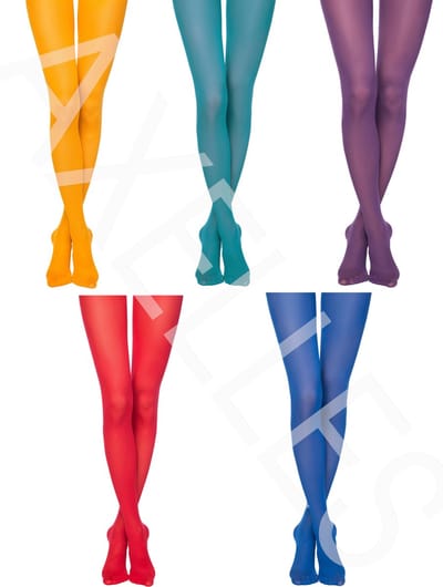 Matte panty felle kleuren 60-denier, 5-paar kleurset, maat Large (4).
