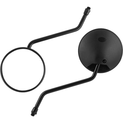 1 Paar 10MM Draad Universele Motorfiets Zwart Afgerond Zijkant Achteruitkijkspiegel black