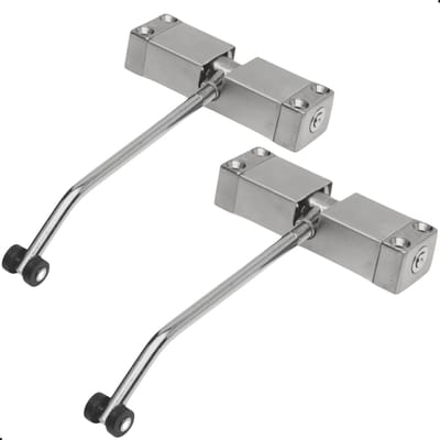 Prostec Deurdranger voor Binnen & Buiten – 2 Stuks - Deurveer - Chrome – Deursluiter - t/m 40KG – Deurdranger voor binnendeur - Deurdranger voor buitendeur