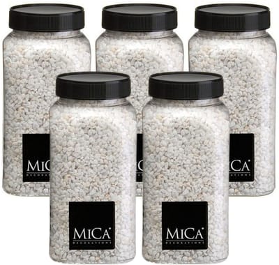 Mica Decorations decoratie stenen/granulaat - 5x - 650ml - wit - hobby steentjes