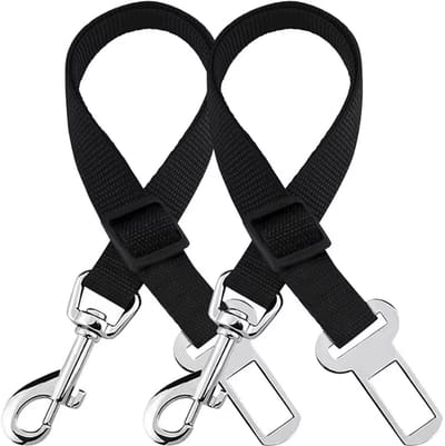 Verstelbare hondengordel - Zwarte nylon gordel voor huisdieren - 2 stuks - Verstelbaar - Gordel voor de hond - CHPN