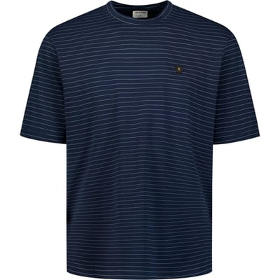 No Excess T-shirt Crewneck Pin Stripe Garment Dyed Night Größe: S | Basic T-Shirts Outlet | Herren | Schwarz