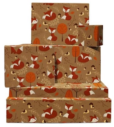 Snoezig Inpakpapier voor Baby - 6 Vellen Cadeaupapier en Stickers - Bruin - Schattig Cadeaupapier voor Kinderen - Voor Nieuwe Babyjongens en Meisjes