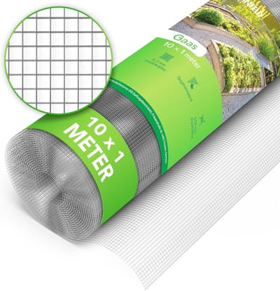 Thijox - Draadgaas Fijnmazig 10 x 1 Meter | Woelmuisrooster voor Verhoogde Bedden | Hazengaas, Volièregaas, Knaagdierbescherming | 6,3 mm Maaswijdte v