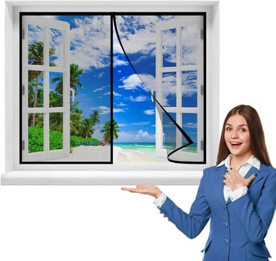 Magnetisch Hor Raam Zelfklevend - Wit PVC Gaas Tegen Insecten (215x170 cm)