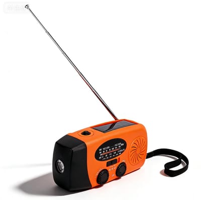 Draagbare - Dailygoods- Noodradio met zonne-energie en handslinger