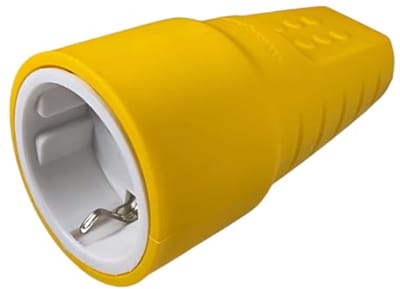 Rubberen Schuko-koppeling 230 V, 16 A, Breukvast en Met Knikbescherming