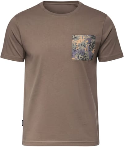 OMBRE T-shirt - Regular Fit - Katoen - Korte Mouw Donkere Olijf S