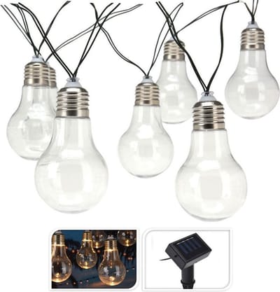 Feestverlichting - Solar - Warm Wit - 10 LED Lampen - Transparant