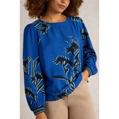 White Stuff Angie Top Blue Print Maat: 12 | Blouses Outlet | Dames | Blauw
