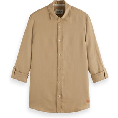 Scotch & Soda Regular-fit Linen Shirt Tannin Taglia: S | Camicie Casual Outlet | Uomo | Bianco