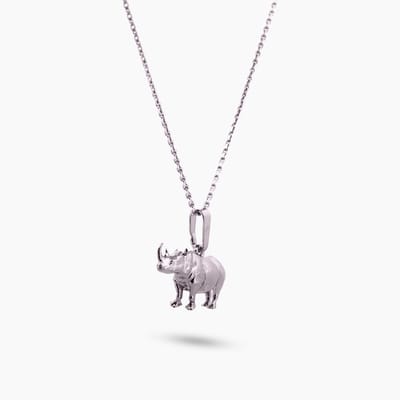 Pinchme Charms - Neushoorn bedel – Stoer sieraad met een zacht hart - Echt zilver - Handgemaakt in Nederland - Luxe cadeauverpakking - Ketting Sieraden