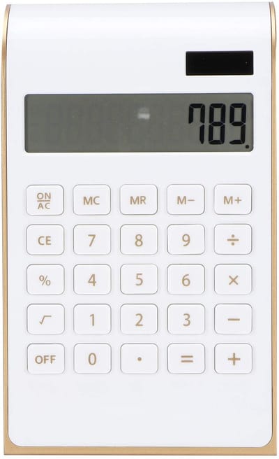 Allecto - Rekenmachine - Zonne-energiecalculator - Draagbaar - Wit - Desktopcalculator - Voor Thuiskantoor - Handzaam model