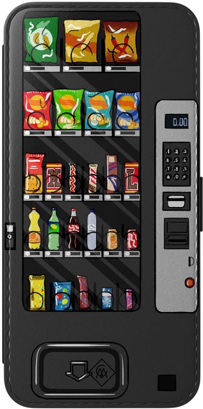 Casimoda® bookcase - Geschikt voor Samsung Galaxy A57 - Hoesje met pasjeshouder - Snoepautomaat - Multi - Kunstleer