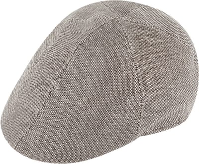 FlatCap Platte pet, Fiebig 6-Panel linnen Beige gemeleerd mt 55
