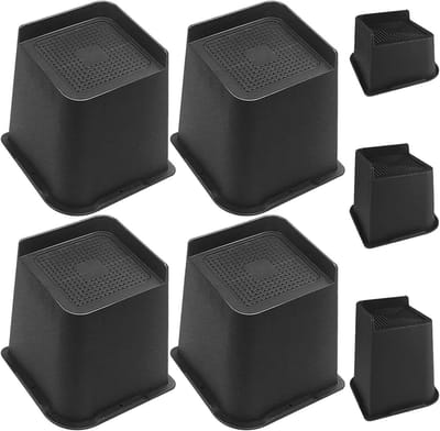 Stevige Bedverhogers en Meubelverhogers – 6 Inch L-vorm Verlengers voor Bed, Bureau en Bank – 4 Stuks, Tot 600 lbs