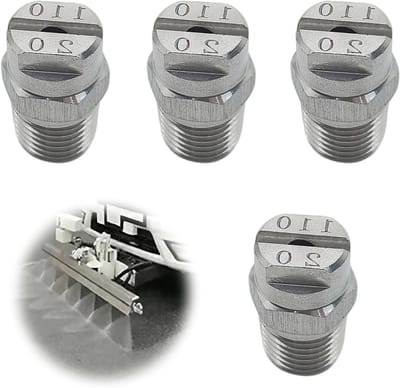 Set van 4 hogedrukreinigers met oppervlaktereiniger en sproeimondstuk voor efficiënte reiniging van vloeren en oppervlakken met 110 graden en 2,8 mm opening