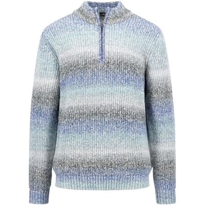 Fynch-Hatton Trui Zip Troyer Effect Yarn Navy / male