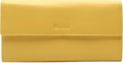 Esquire Leren Portemonnee Viktoria Ladies Long Wallet Yellow Geel