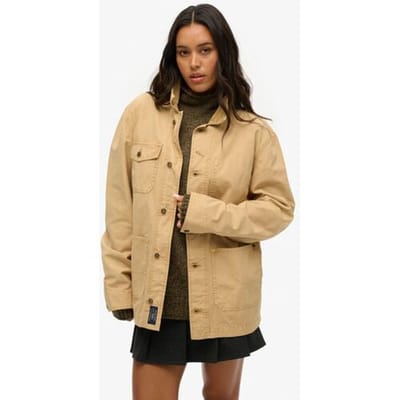 Superdry The Merchant Store - Oversized Katoenen Werkjas Beige Grootte: Xxl