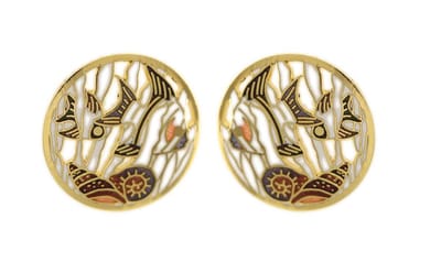 Behave - Dames oorstekers vissen goudkleur 3 cm - Art deco accessoire