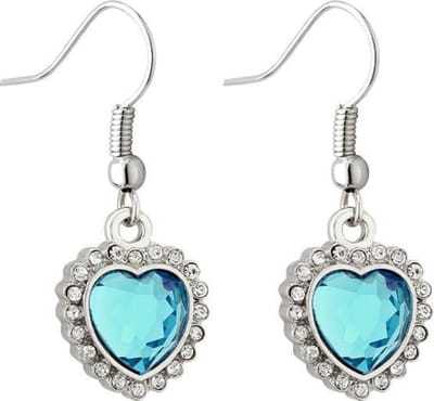 Fako Bijoux® - Oorbellen - Hanger - Hart - Titanic - Aqua