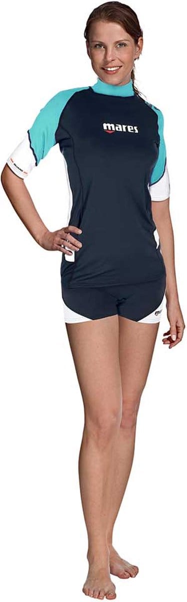 Mares Loose Fit She Dives Korte Mouw Rash Guard Zwart XL Vrouw