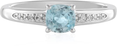 Cavill - Zilveren Ring - 925 Sterling Zilver Platina Geplateerd - 0 78 ct Ratanakiri Zirkoon Antieke Kussen Brillantslijp - Elegante Statement Ring