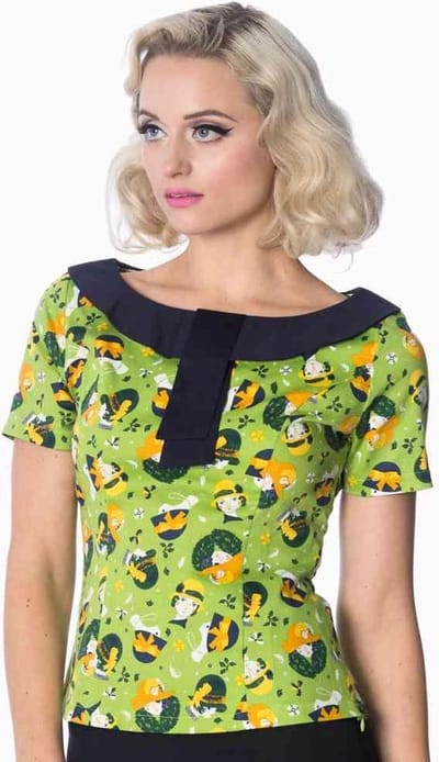 Dancing Days - VINTAGE HAT Top - XS - Groen