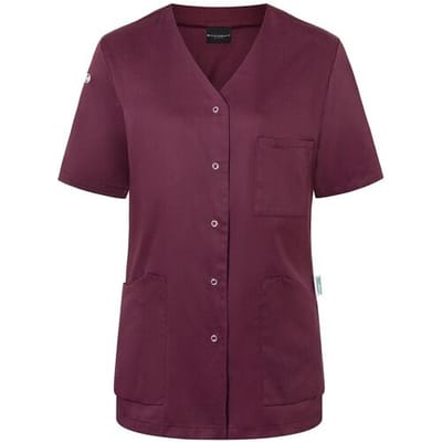 (6 stuks) KARLOWSKY Korte Mouw Dames Tuniek Essential - Aubergine - maat: 34 Rood