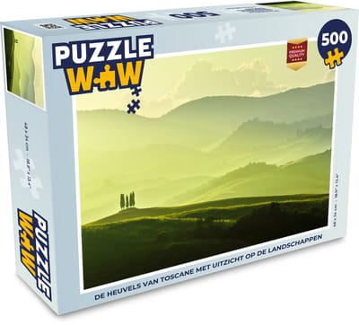 Puzzel Toscane - Heuvels - Groen - Legpuzzel - Puzzel 500 stukjes