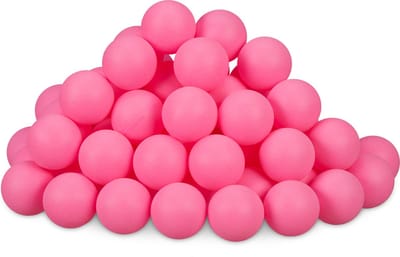 beer pong balletjes - set van 100 - kunststof - zonder opdruk - tafeltennisballetjes - Ø 40 mm - roze