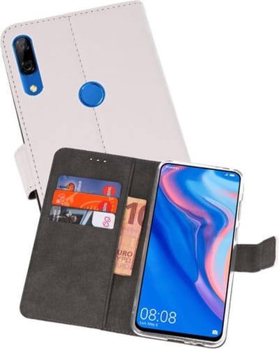 Booktype Telefoonhoesjes - Bookcase Hoesje - Wallet Case - Geschikt voor Huawei P Smart Z - Wit