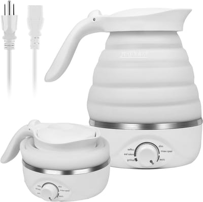 Opvouwbare Waterkoker - Reis Waterkoker - Snel Water Koken - Voedselveilig Siliconen - 700ml - Wit