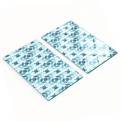 Duurzame en stijlvolle glazen borden met geometrisch patroon 2x30x52 cm