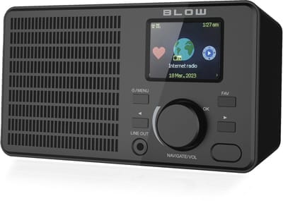 BLOW RI1 Internet Radio - WiFi & Bluetooth - LCD Display - AUX 3.5mm - Zwart