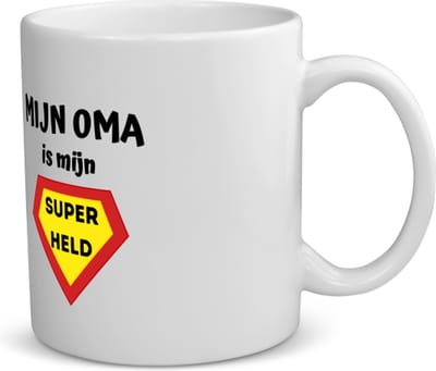 Akyol - mijn oma is mijn superheld koffiemok - theemok - Oma - super oma - verjaardag - cadeautje voor oma - oma artikelen - kado - geschenk - 350 ML inhoud