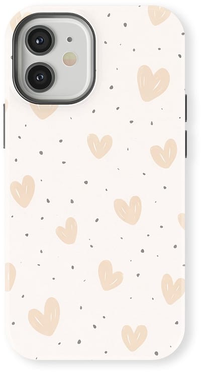 Tough Hoesje met Hartjes geschikt voor iPhone 12 | Little Love Tough Case Geschikt voor Mag | Hartjes Print Backcover geschikt voor iPhone 12 Calm Hearts