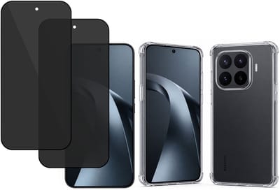 TechNow Hoesje + 2x Privé Screenprotector geschikt voor Xiaomi 17T Hoesje Screenprotector - Privacy Tempered Glass - Case Transparant