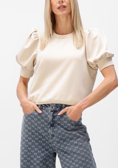 Minus Mslivana T-shirt Tops & T-shirts Dames - Shirt - Creme - Maat XS