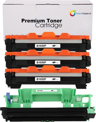Brother TN-1050 / DR-1050 - Toner Zwart 4-pack - 13.000 pagina's totaal - Huismerk Compatible - Geschikt voor Brother DCP-1510 Brother DCP-1512 Brother DCP-1512A Brother DCP-1601 Brother DCP-1610W Brother DCP-1612W Brother DCP-1616NW Brother HL-1110