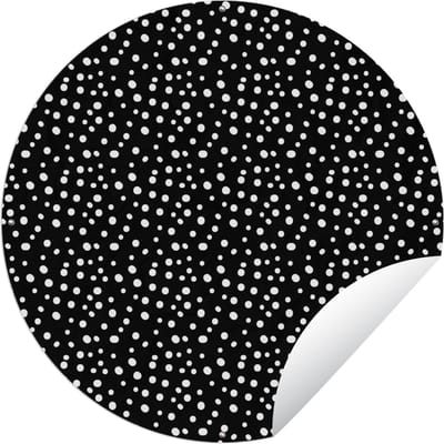 Tuincirkel Stippen - Zwart - Wit - Design - 60x60 cm - Ronde Tuinposter - Buiten