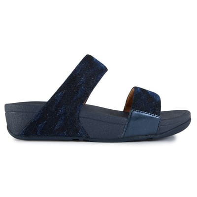 FitFlop FitFlop Lulu Dames Slide - Donkerblauw Geo Glitz - Met Glitters en Patroon BLAUW - Maat 37