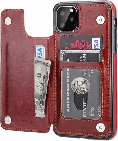 ShieldCase Hoesje geschikt voor Apple iPhone 11 Pro wallet case - bruin - Stijlvol Telefoonhoesje - Duurzame Bescherming - Multifunctionele Wallet Hoes - Hoogwaardig materiaal