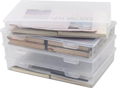 Transparante Stapelbare Opbergdozen voor A4 Bestanden - Ideaal voor Documenten, Brieven en Tijdschriften - 4 Stuks