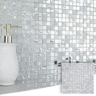 Mozaïek Tegel Kristal Vierkante Frosted Backsplash voor Keuken en Badkamer - Set van 6 Vellen