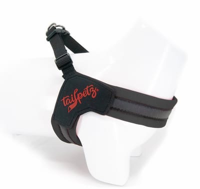 Tailpetz V-Type Hondenharnas – Comfortabel & Veilig – Verstelbaar – Lichtgewicht - Hondentuig - Hondentuigje Kleine Hond - Y Tuig Hond - Harnas Hond - Anti Trek Tuig Hond - Reflecterend - Maat XL - Zwart
