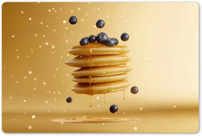 Placemats 45x30 cm - Placemat kunststof - 1 stuk - Pannenkoeken - Eten - Honing - Geel - Borden onderleggers - Decoratie voor op tafel - Keuken tafeldecoratie accessoires - Vinyl onderlegger - Tafelversiering