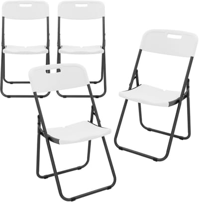 Set van 4 balkonstoelen opvouwbaar kunststof wit bistrostoel tuinstoel